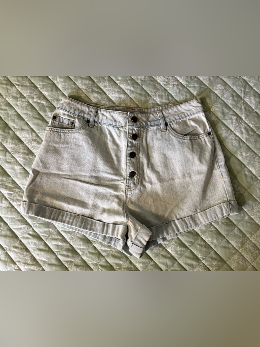 BDG Light Blue Jean Cuffed Shorts
